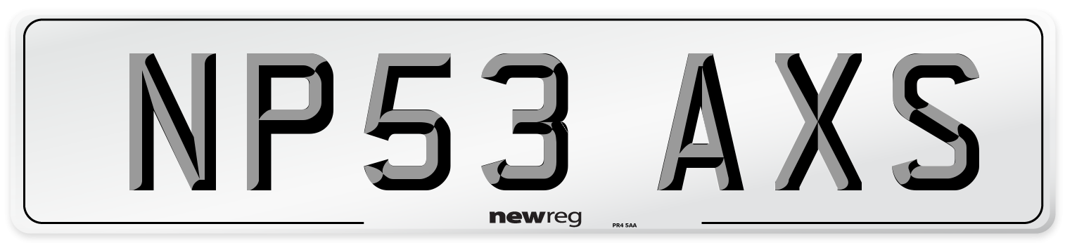 NP53 AXS Number Plate from New Reg
